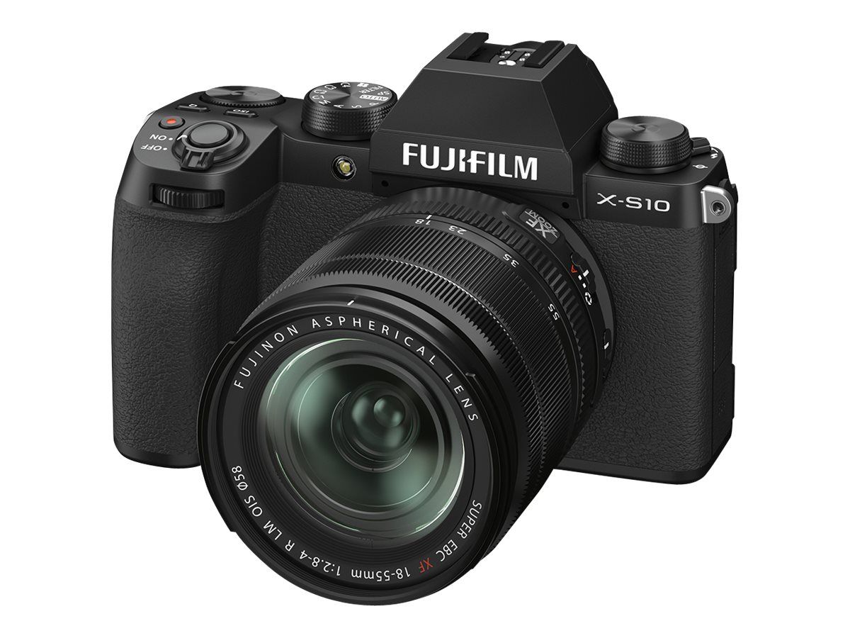 Fujifilm X-S10 - Digital Camera - Mirrorless - 26.1MP - APS-C - 4K/30fps - 5x Optical Zoom Objective XF 16-80mm R OIS WR - Wi-Fi, Bluetooth - Black