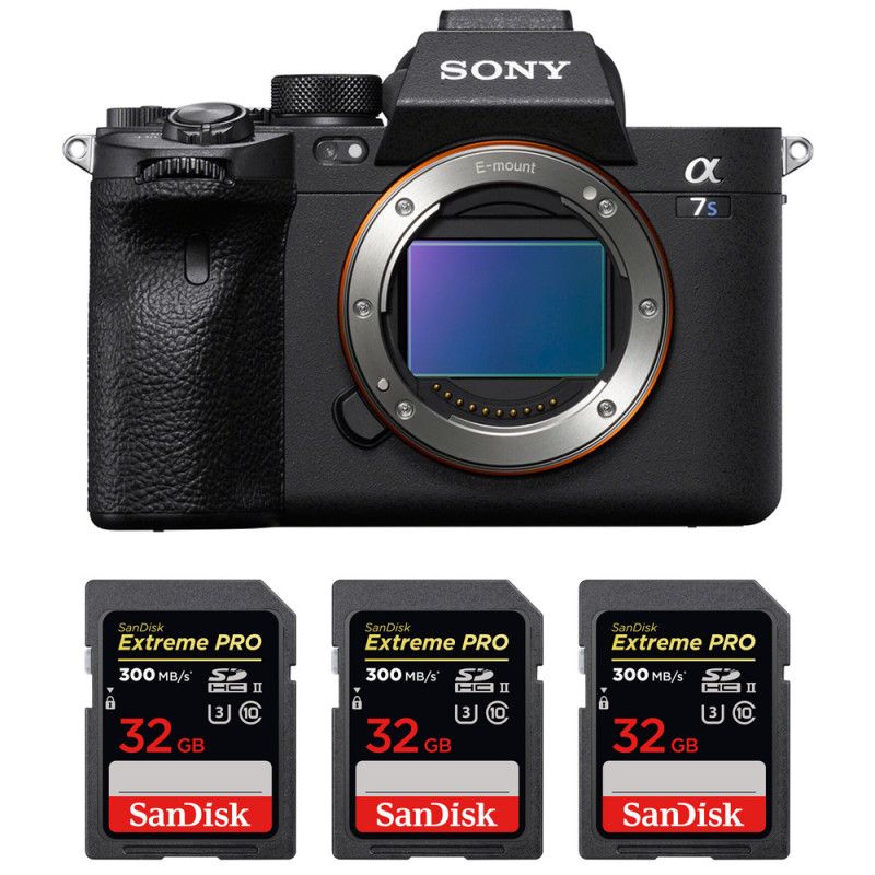Sony Alpha a7S III Nu + 3 SanDisk 32GB Extreme PRO UHS-II SDXC 300 MB/s 2-Year Warranty
