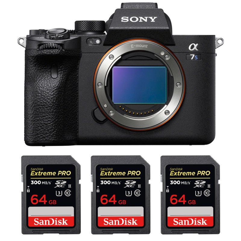 Sony Alpha a7S III Body + 3 SanDisk 64GB Extreme PRO UHS-II SDXC 300MB/s Card 2 Year Warranty
