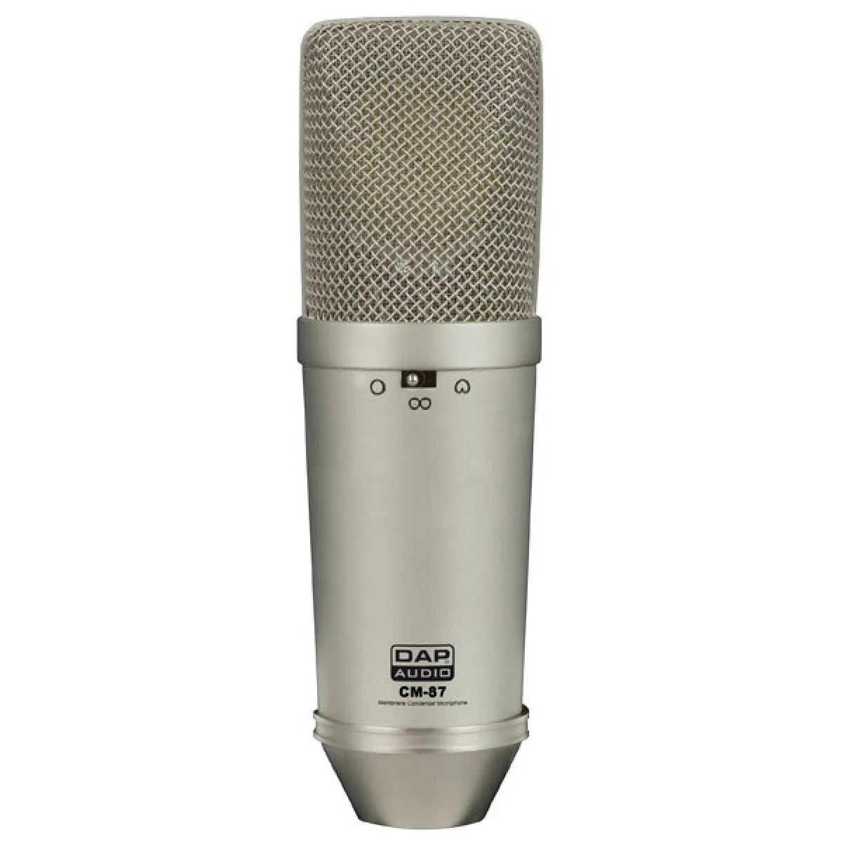 Dap CM-87 Microphone - Silver - Cardioid Directionality - Wired - 20 Hz to 20 kHz - Max SPL 140 dB - Impedance 200 Ohm