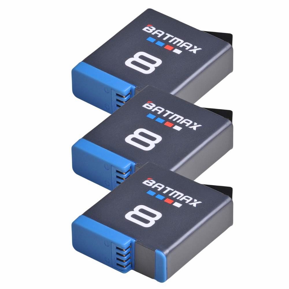 Rechargeable 1860mAh Battery for GoPro Hero 8 (3-Pack)