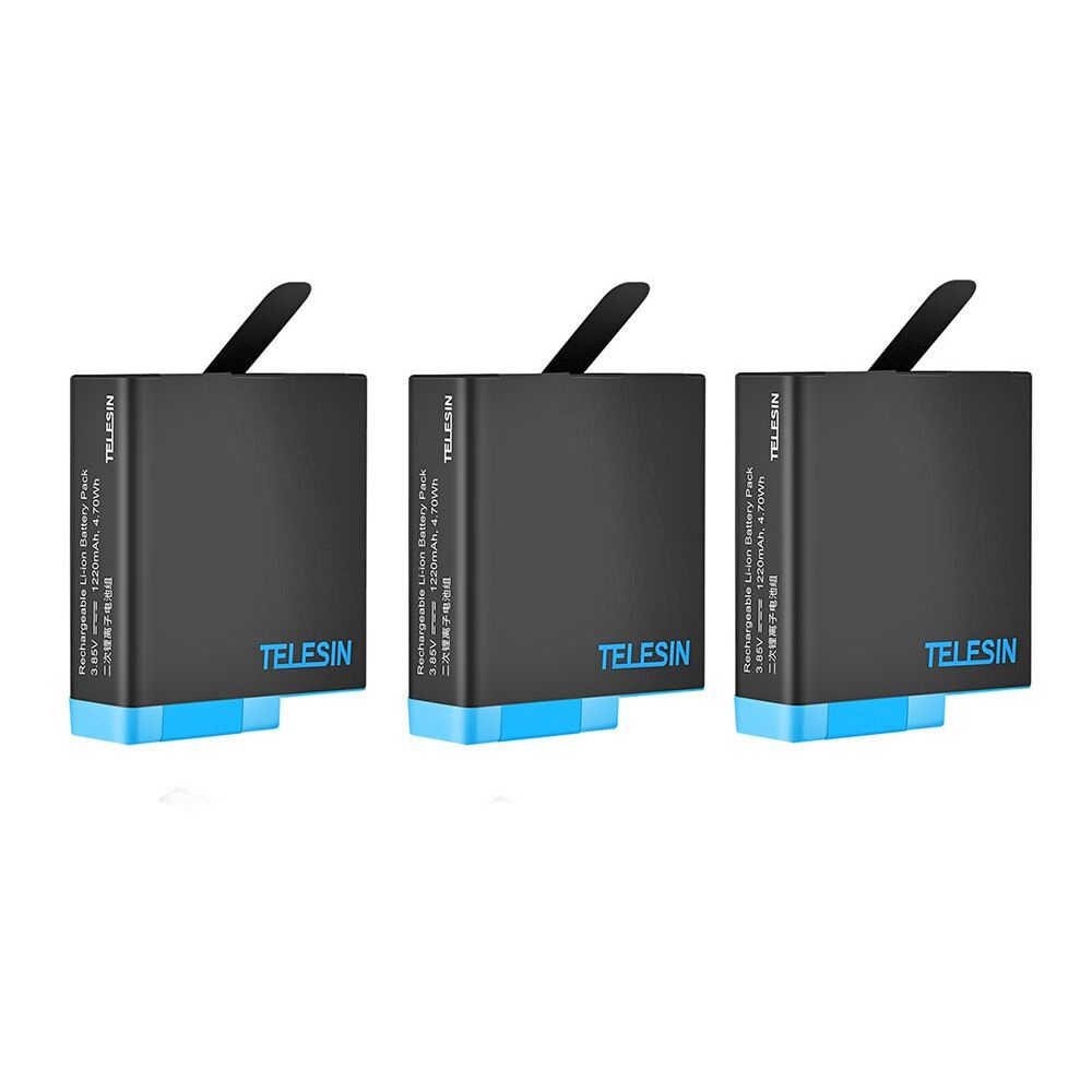 3x 1200mAh Rechargeable Lithium-ion Battery for GoPro Hero 5, 6, 7, 8