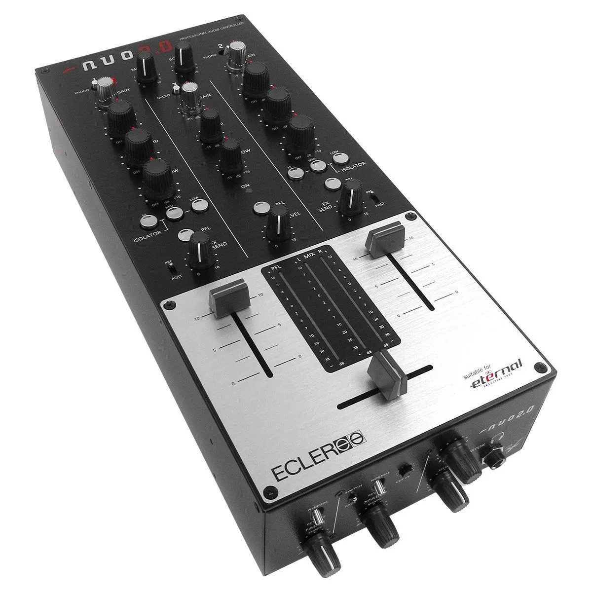 Ecler Nuo 2.0 DJ Mixing Table - 2-Way - Phono/Line Inputs - XLR Outputs - 3-Band EQ - Robust