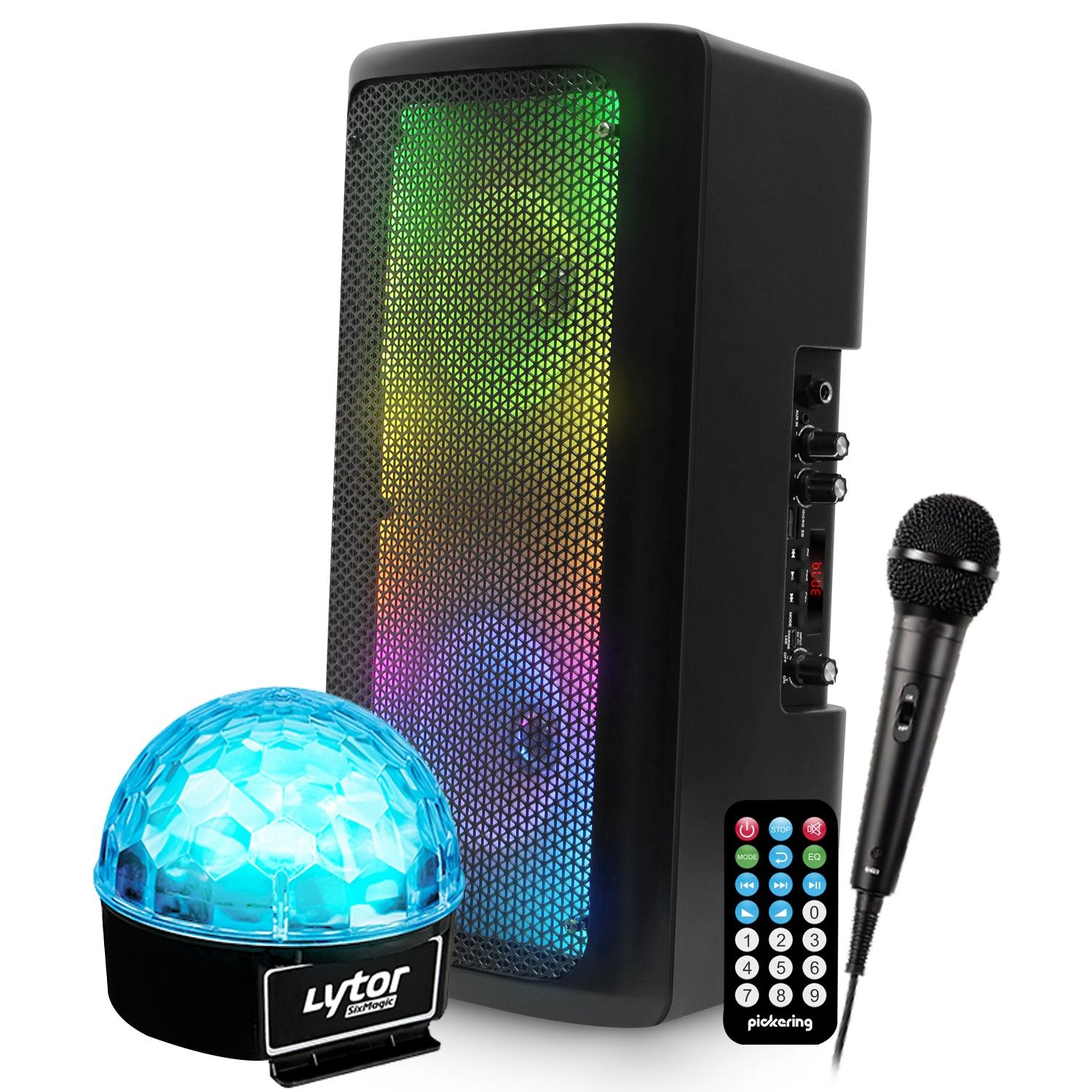 Karaoke Speaker SONO DJ PARTY Mobile SRX206 - 300W - LED, USB/SD/Bluetooth + Microphone + Light SIXMAGIC