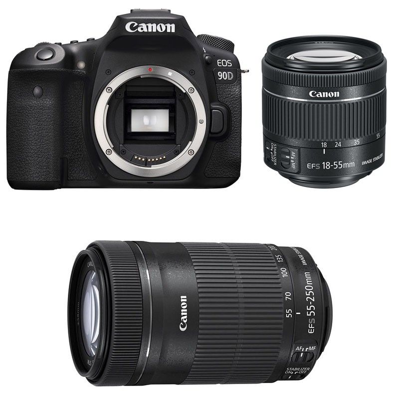 Canon EOS 90D + 18-55 IS STM + 55-250 IS STM 3-Year Warranty