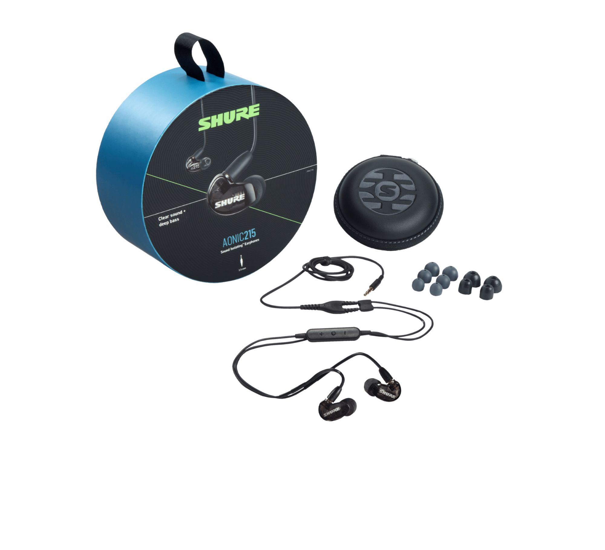 Shure AONIC 215 Sound Isolating Earphones + UNI-EFS (Black, 3.5mm Jack)