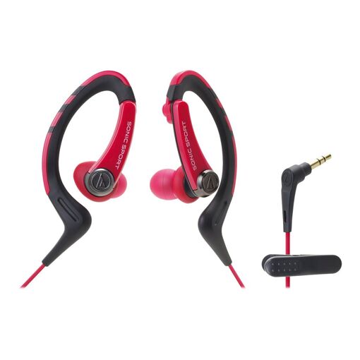 Audio-Technica SonicSport ATH-SPORT1 Earbud Headphones, Red