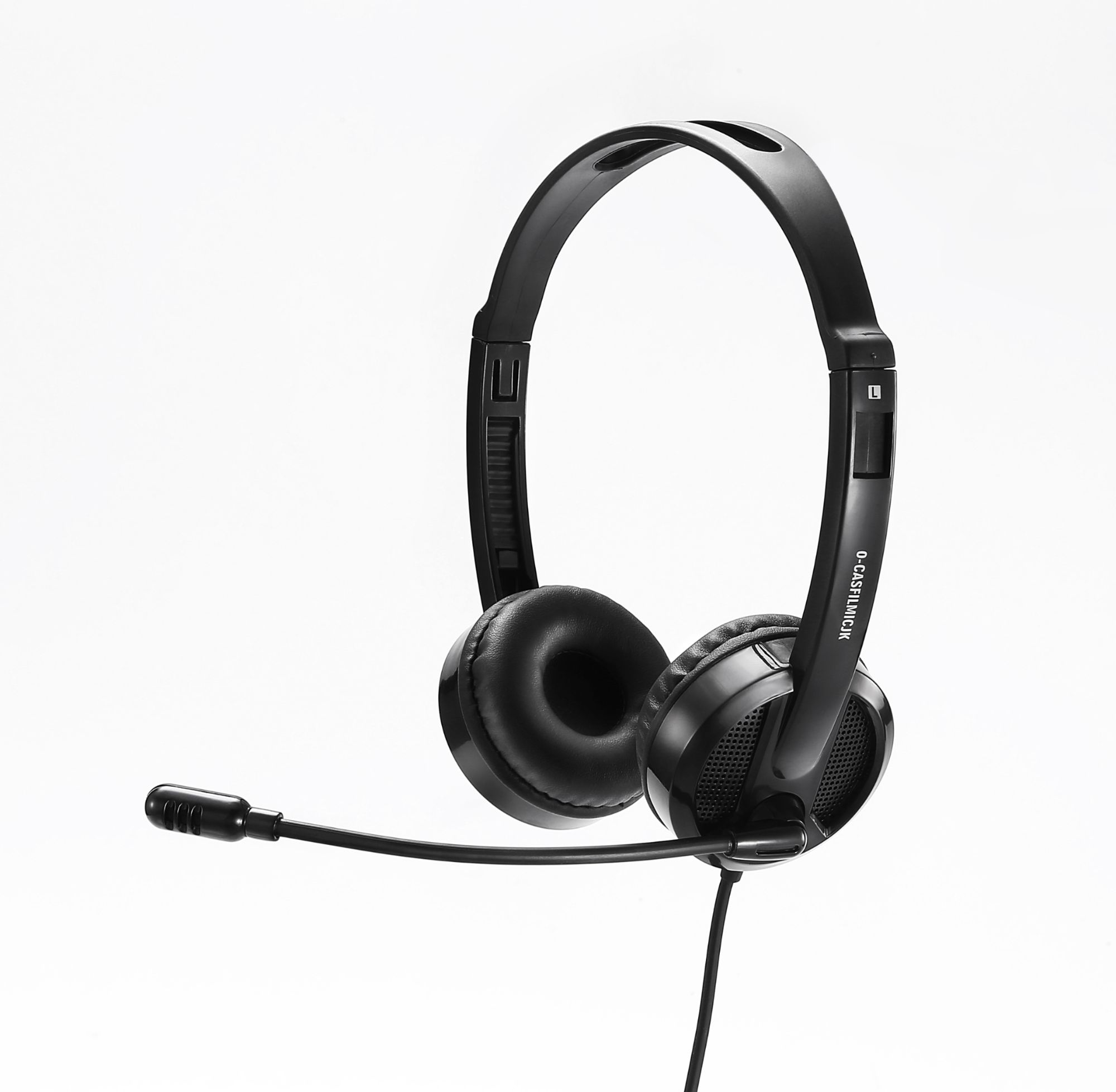 Heden Dual Jack 3.5mm Wired Headset with Swiveling Microphone and Adjustable Strap
