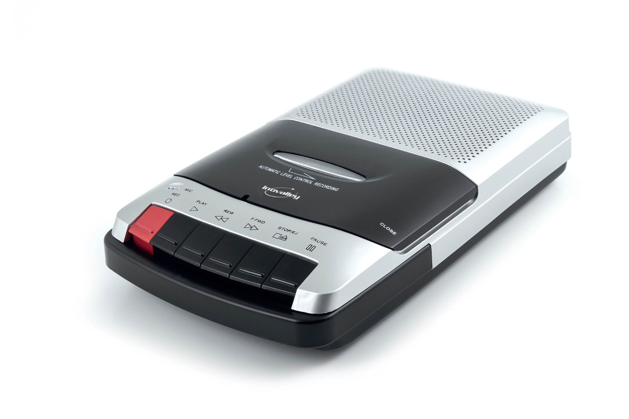Inovalley Audio Cassette Player-Recorder (Size: 5.5x3.5x2 in, Color: Black, Capacity: 128 MB)