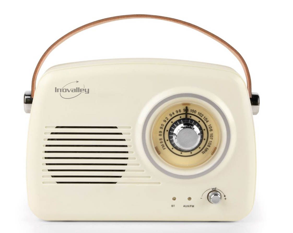 Inovalley Bluetooth Portable Radio - Beige (Size: 5x3x1.5 inches, Color: Beige, Capacity: 8GB)