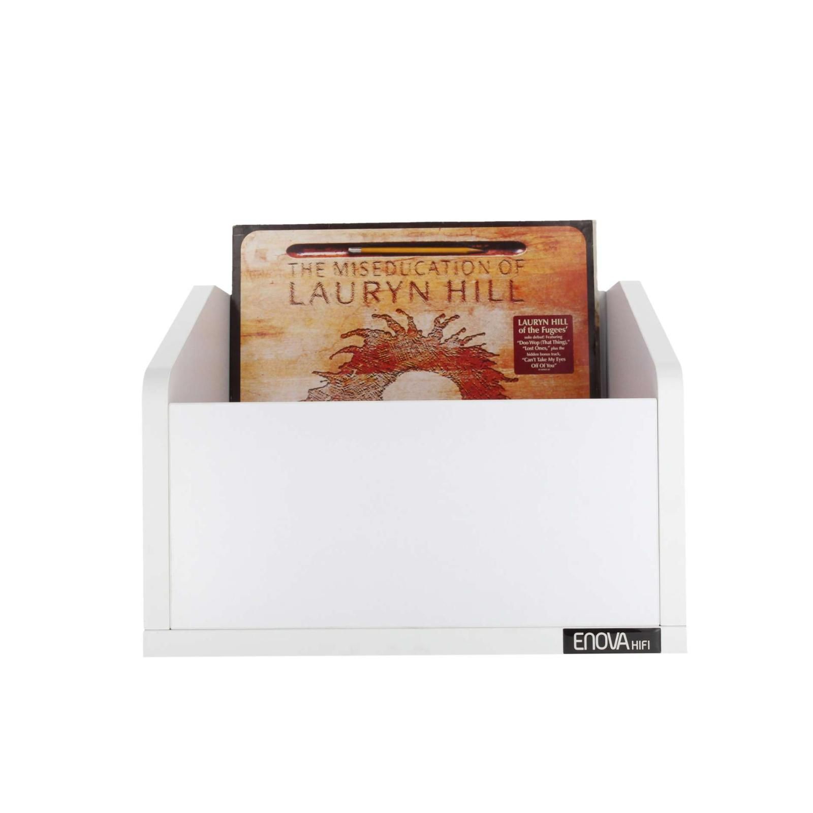 Enova Hi-Fi Vinyl Storage Box 120 - White Cabinet for 120 Records