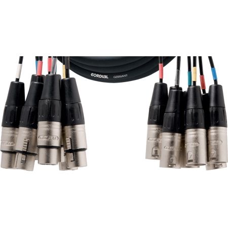 Cordial 8x XLR Male to 8x XLR Female Audio Cable - 3m