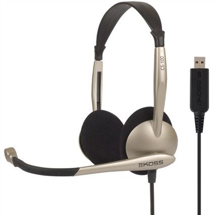 Casque Koss CS100 - Sur oreille - Filaire - Noir, Blanc