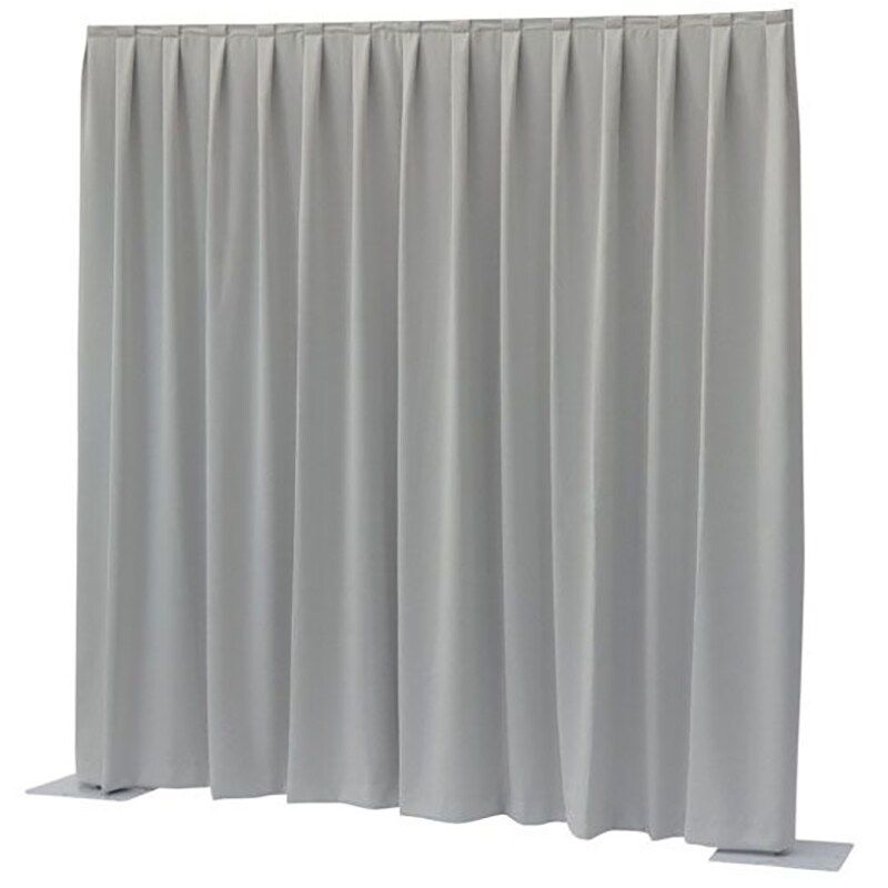 Showtec Dimout Curtain, 300x400, Grey Pleated Pipe & Drape