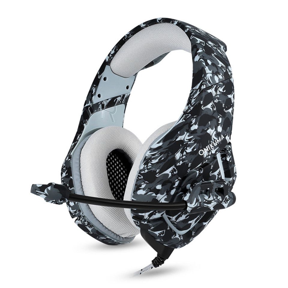 ONIKUMA K1-B Camouflage Grey Stereo Gaming Headset