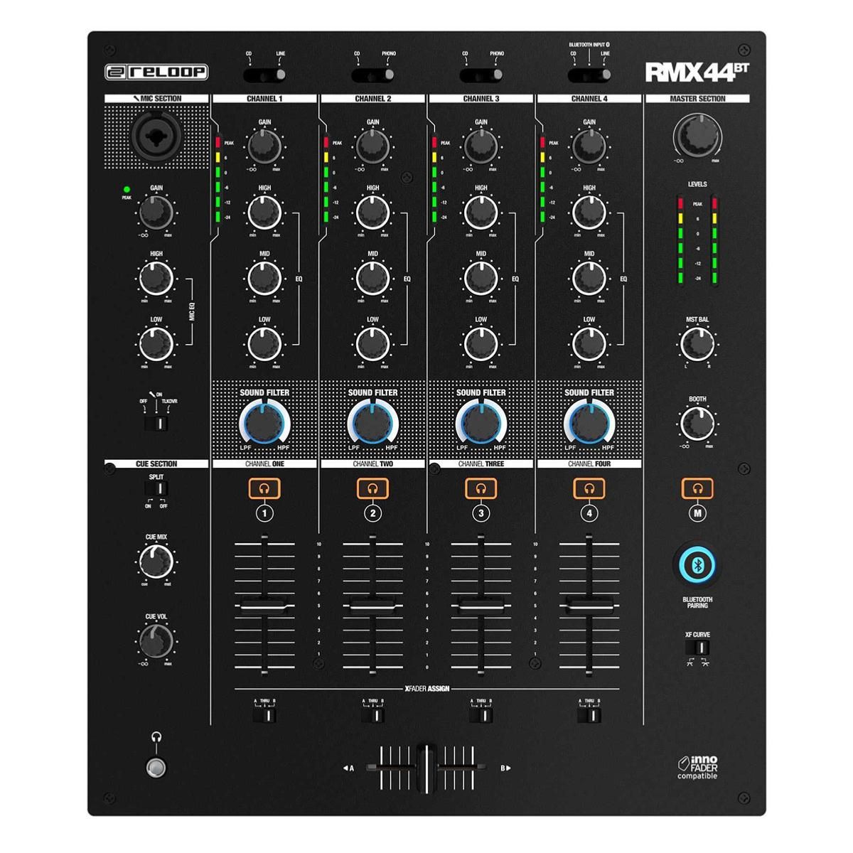 RELOOP RMX-44 BT - 4-Channel Bluetooth DJ Mixer