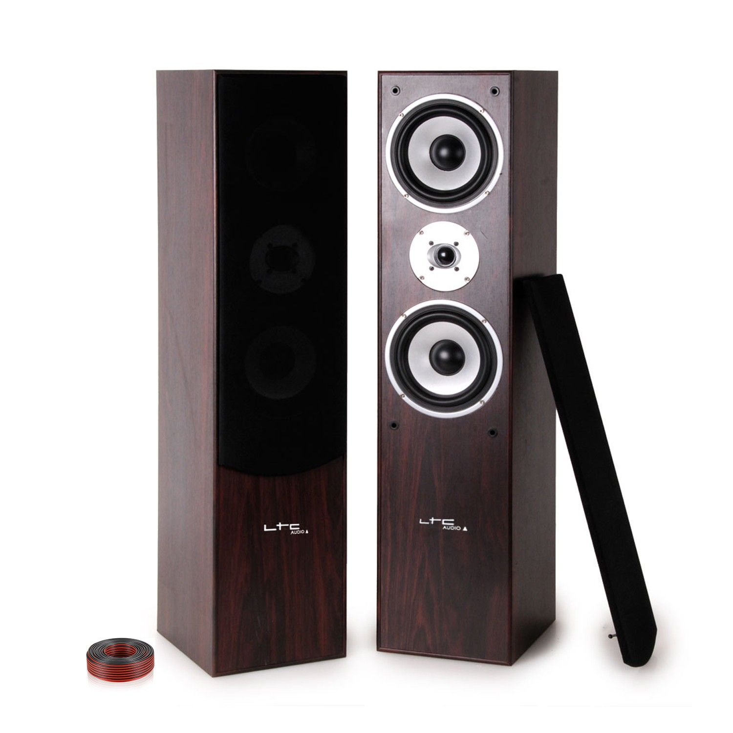 LTC Audio L766-WA 2x500W Hifi/Home Cinema Speakers with 5 Meter Transparent Cables
