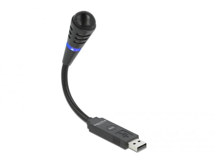 Delock USB Microphone with Goose Neck and Cut-Off Button