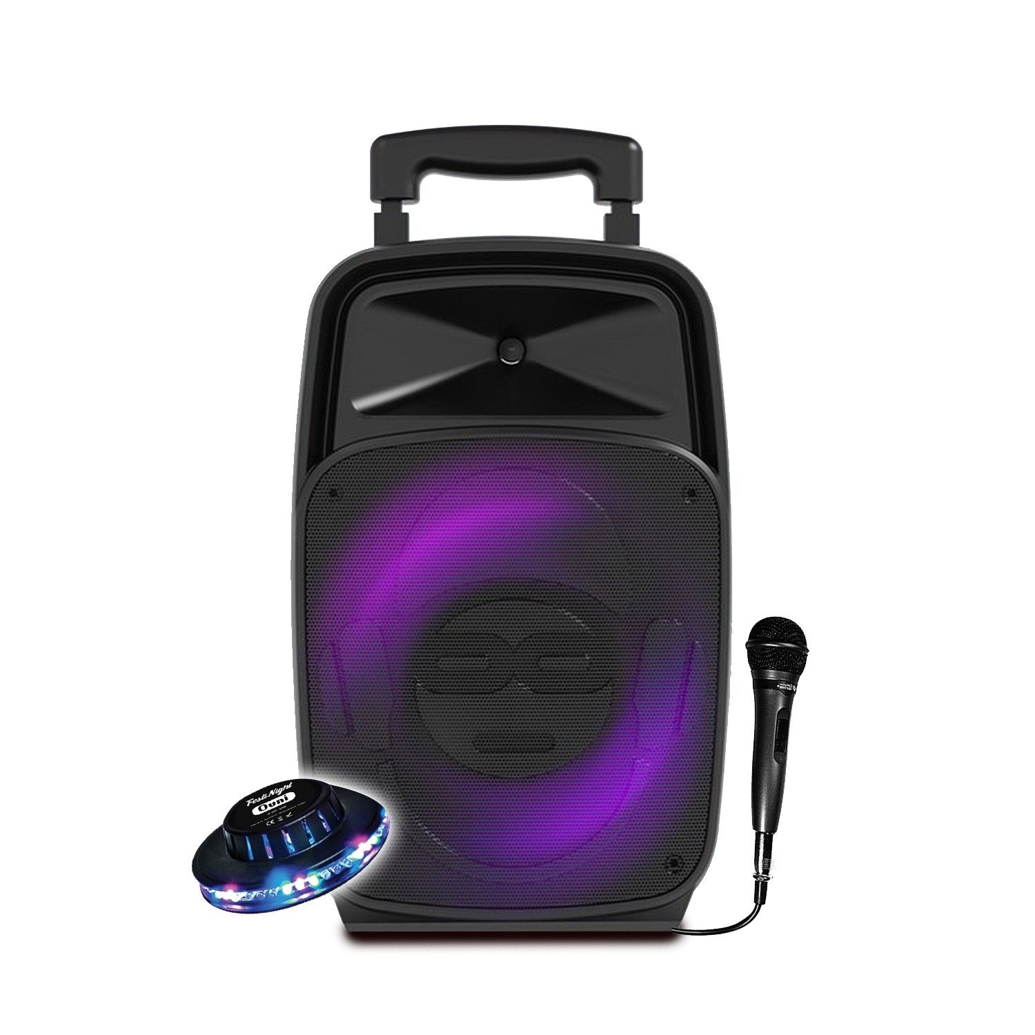Idance Groove 220 DJ Karaoke Speaker - 100W, USB & Bluetooth, Battery-Powered with RGB LED Light and Woofer