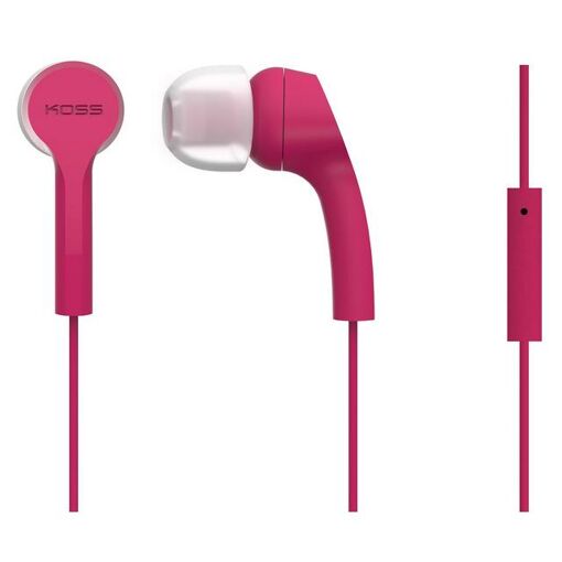 Auriculares con cable Koss KEB9i para llamadas y música, rosa