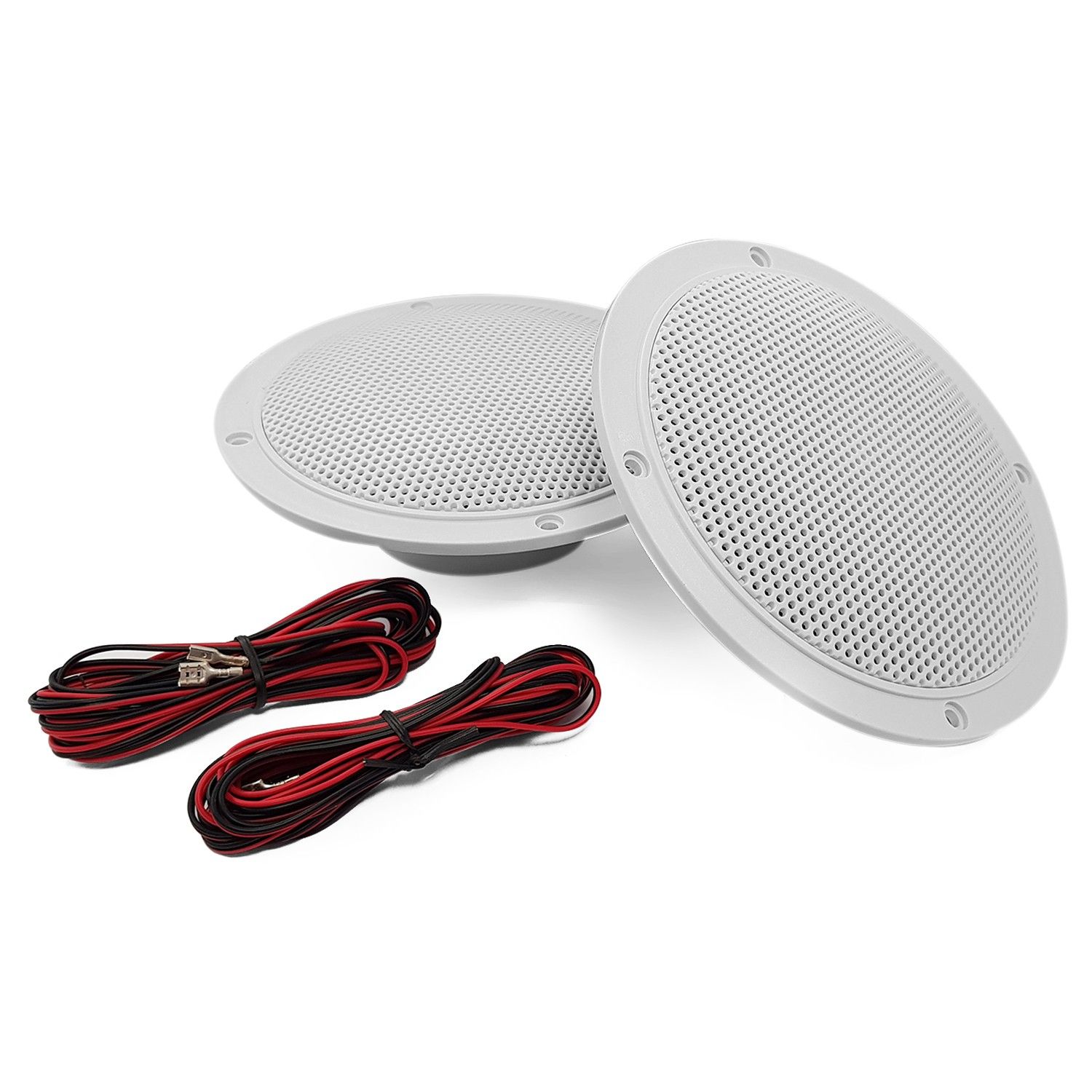 Leisure 2-Speaker Cone Kit - 5" / 80W with Waterproof Grid, Bluetooth Amplifier for Google Home, Amazon Alexa and Echo