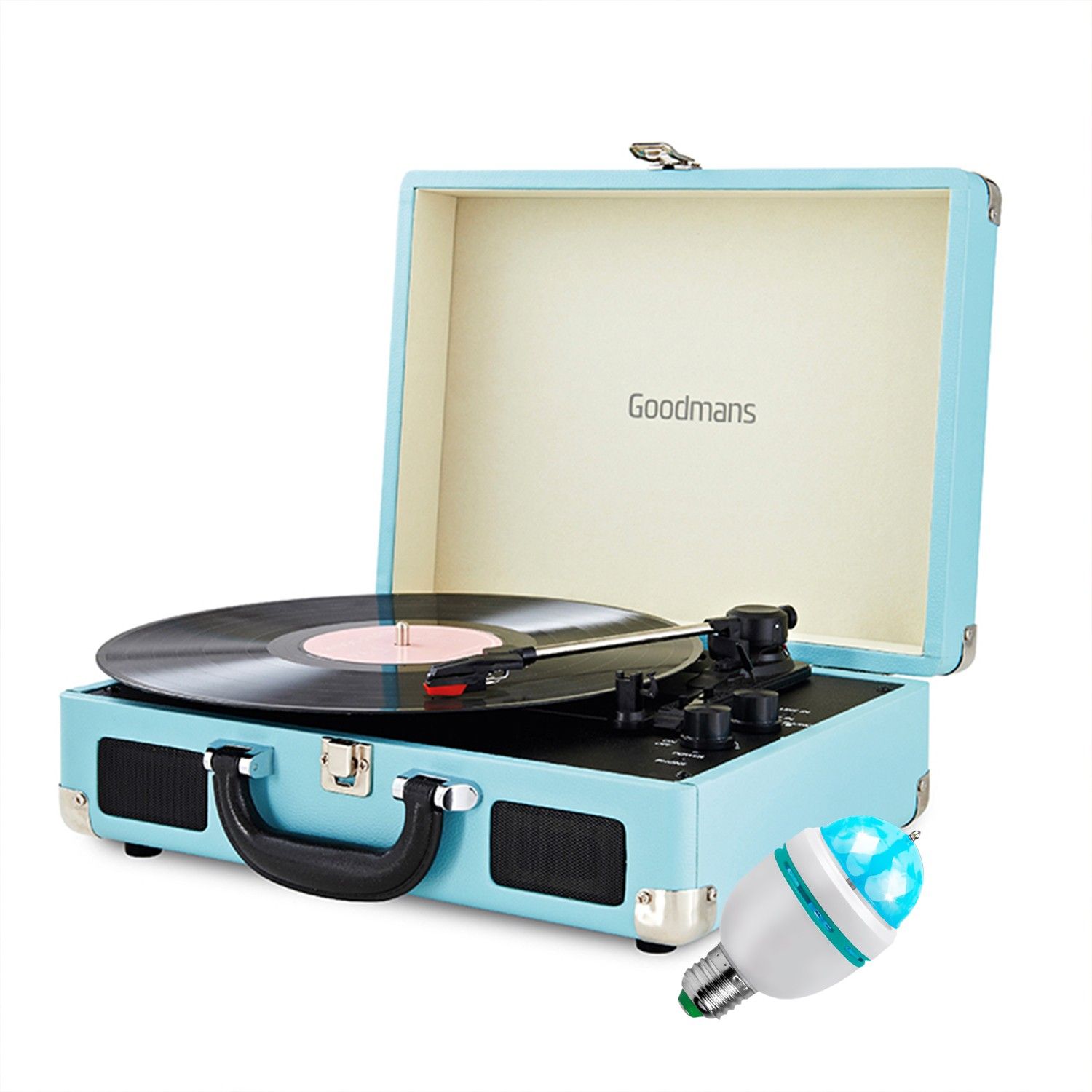 Goodmans Retro Bluetooth Record Player - Blue