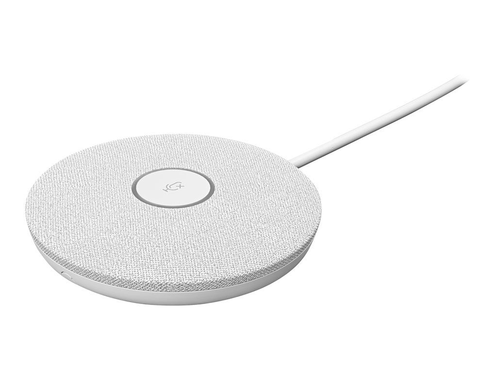 Logitech Rally Mic Pod - Micrófono - Blanco - Certificado para Skype, Zoom, Cisco Webex - Compatible con Logitech Bar y Plus; Equipos Microsoft Grande