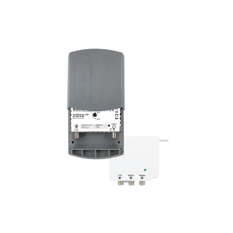 Kit amplificateur SEDEA TNT 35 dB + alimentation 12 volts 2 sorties