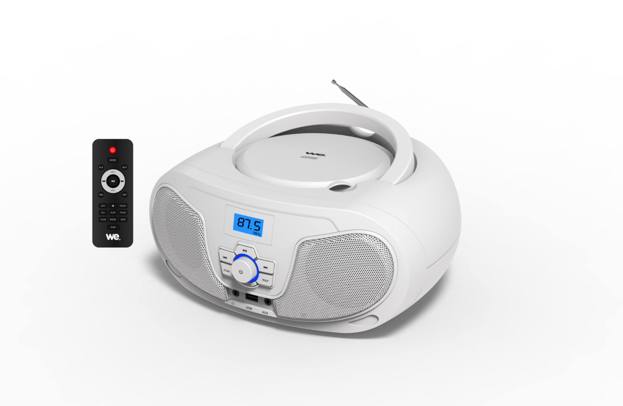 WE Portable CD Player with FM Radio and USB