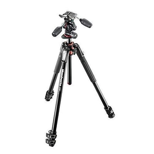 Manfrotto MK190XPRO33W 3-Section Aluminum Tripod Kit with 3D MHXPRO3W Head, Black