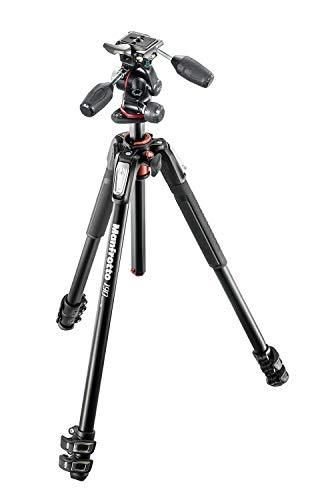 Manfrotto MK190XPRO33W 3-Section Aluminum Tripod Kit with 3D MHXPRO3W Head, Black