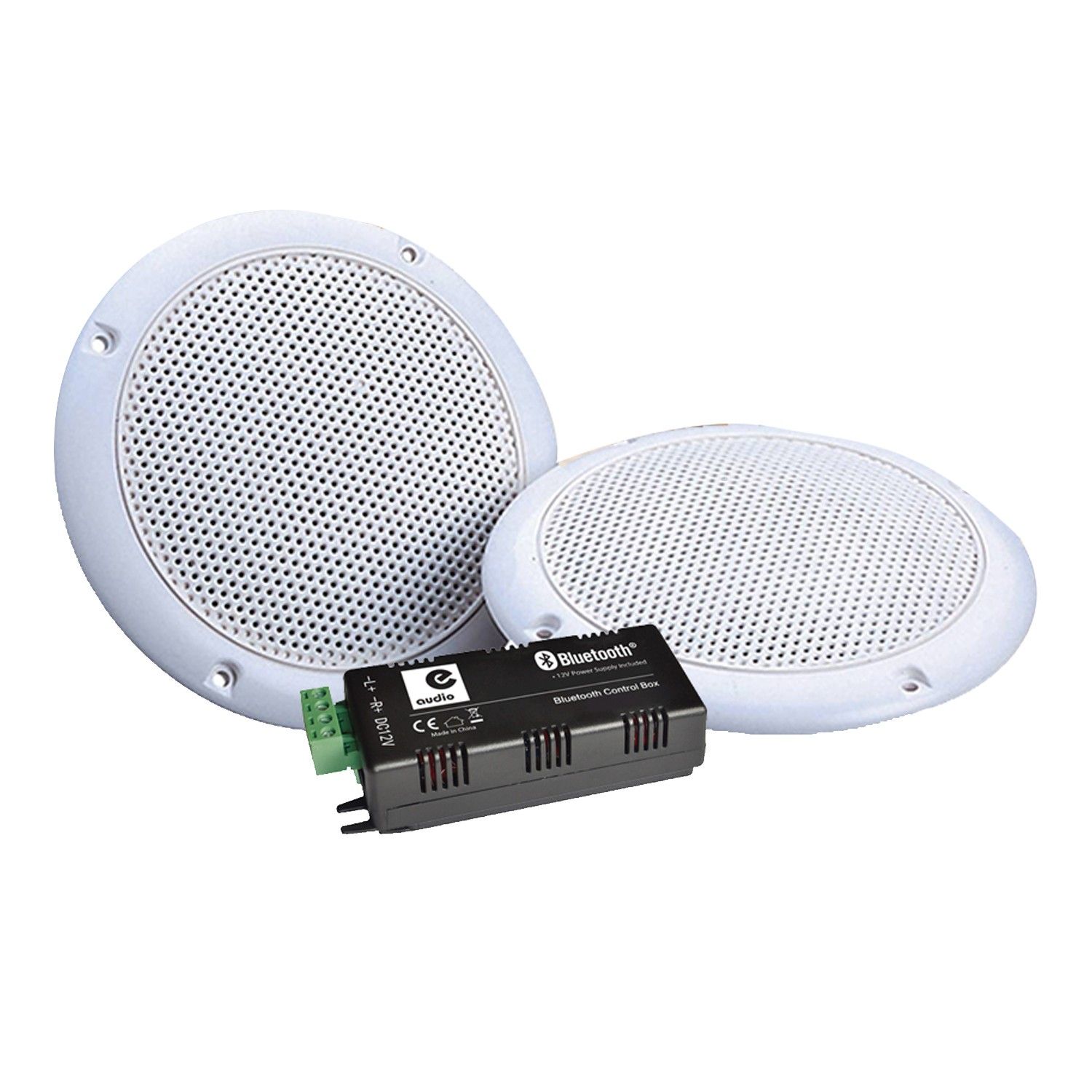 E-Audio Waterproof Hi-Fi 80W Ceiling Mount Amplified Speaker - Bluetooth, Compatible with Smartphone, Google Home, Amazon Alexa