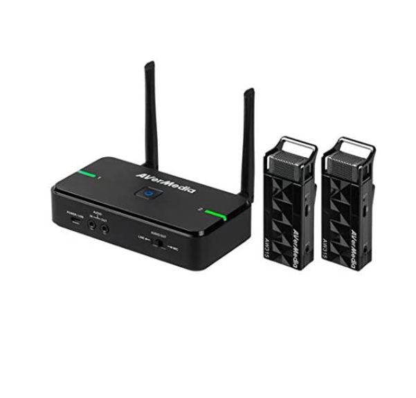 Avermedia Wireless Microphone Set for Teachers and Trainers with Charging Base, 15-20m Range, Anti-Interference