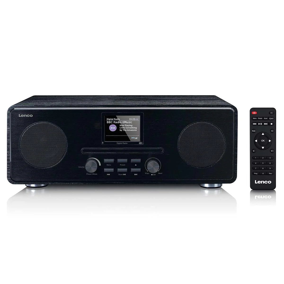 Lenco DAR-061BK - DAB+ and FM Radio with CD Player and Bluetooth - Black - Euro/Type-C (CEE 7/16)