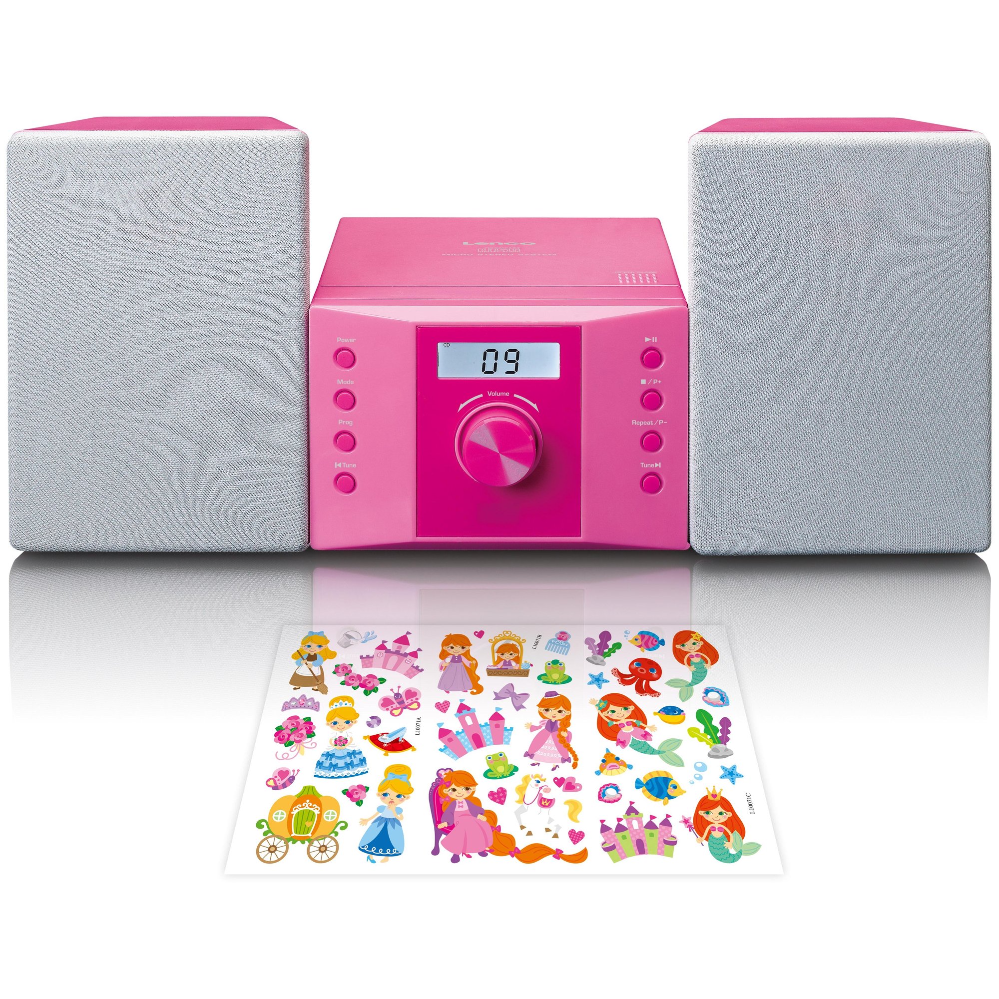 Lenco MC-013PK - Hi-Fi Chain with FM Radio and CD Player - Pink
