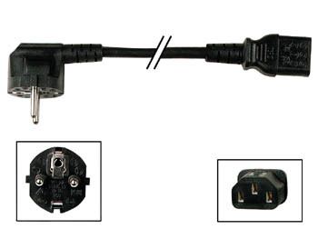 Velleman NET3B - Power Cable for IEC Dispatching Outlet - 1.50m, 3G1, Black Male/Female Connector
