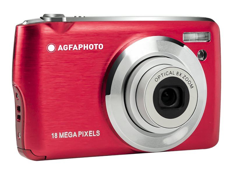 AgfaPhoto Realishot DC8200 - Digital Camera - Compact - 8.0 MP / 18.0 MP (interpolated) - 1080p - 8x Optical Zoom - Red