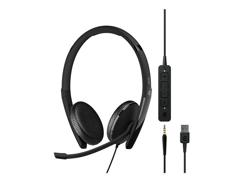 EPOS Adapt 165T USB II - Adaptive Series - Over-Ear Headset - Wired - 3.5mm Jack, USB-A - Black