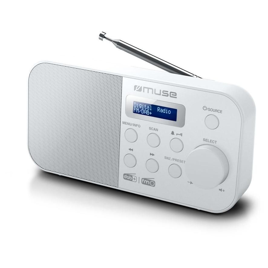 Muse M-109 DBW White DAB+ FM Portable Radio with Built-in Speaker and Display