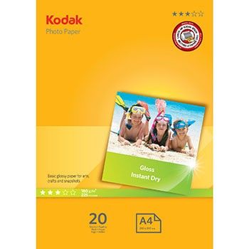 Kodak Photo Paper, Glossy, A4 (21x29.7cm), 180g, 20 Sheets