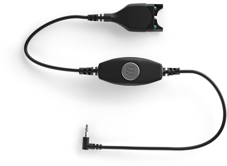 Cable Epos CMB 01 CTRL para auricular micrófono - Conector macho recto a jack mini inclinado - 80 cm - Negro