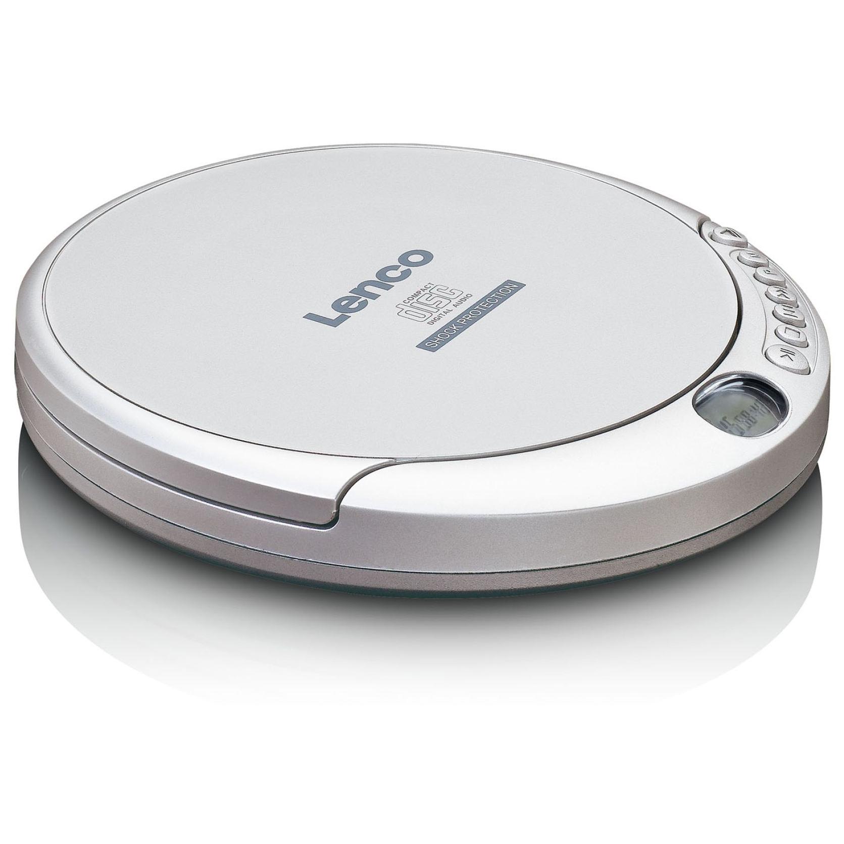 Lenco CD-201 Portable CD Player, Silver