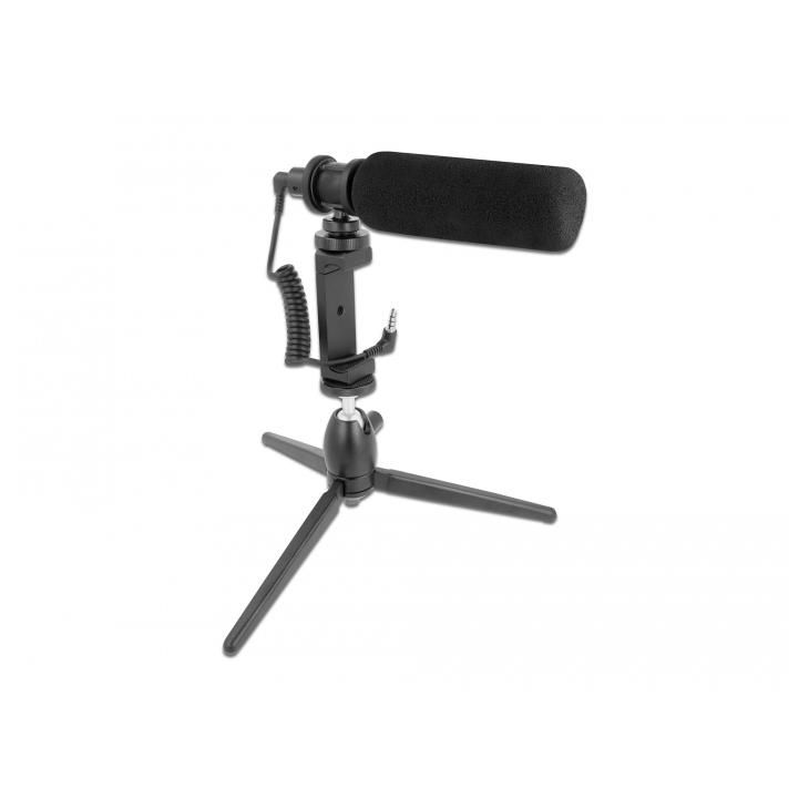 Delock Vlog Shotgun Microphone for Smartphones and DSLR Cameras