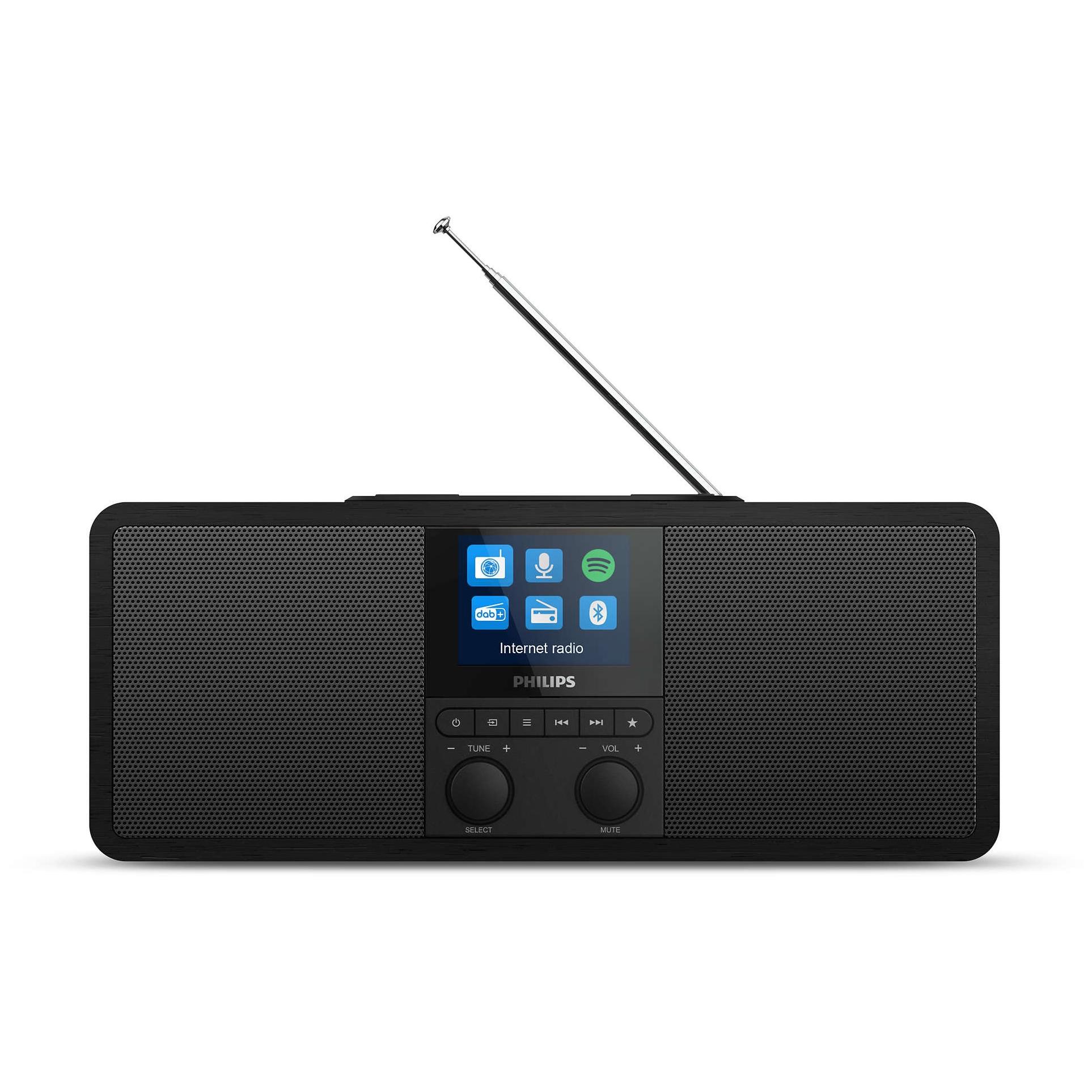 Radio portátil de internet Philips TAR8805/10, 6 W, Negro