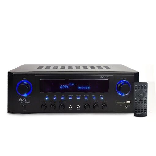 Amplificador estéreo 5.1 Evidence Acoustics EA-5160-BT - 2x50W + 3x20W, Bluetooth, sintonizador FM, micrófonos para karaoke