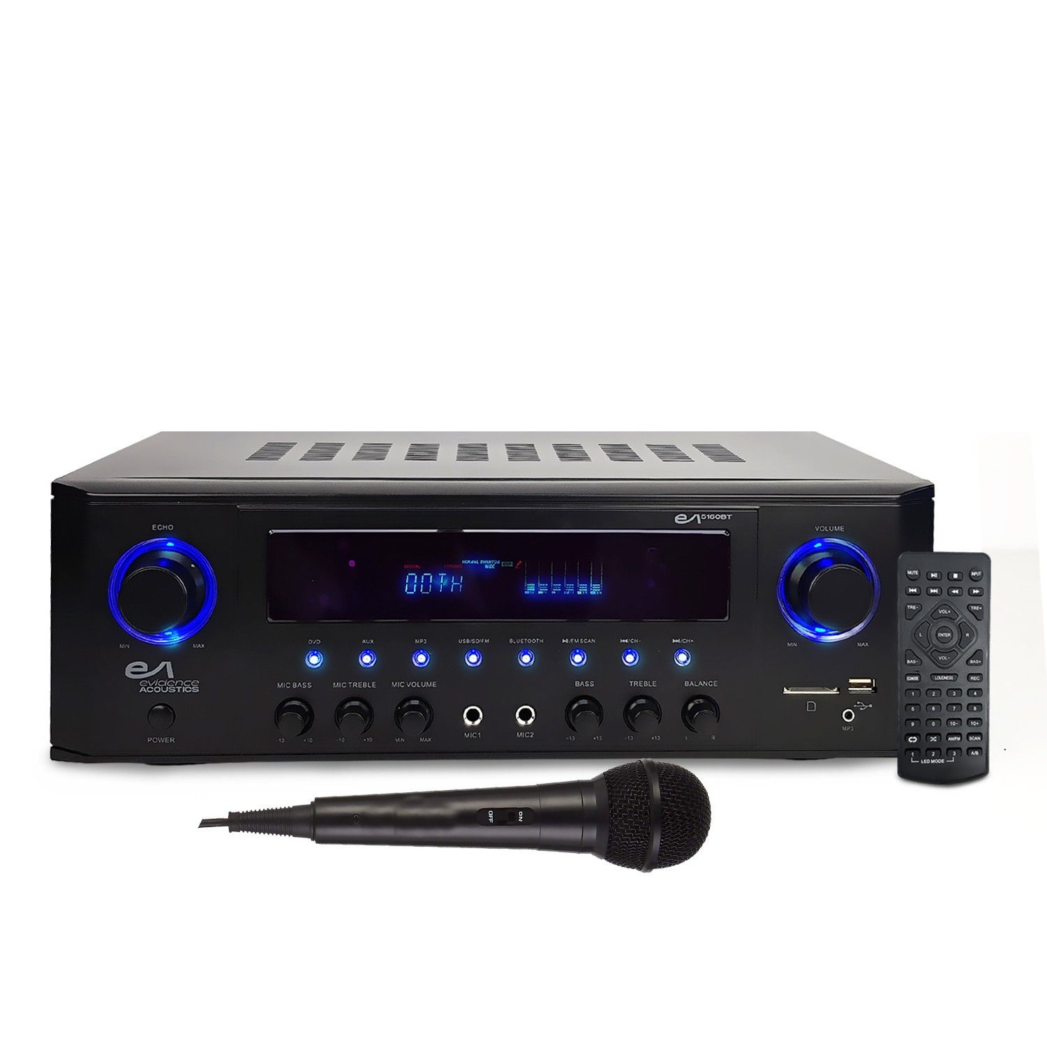 Evidence Acoustics EA-5160-BT Stereo 5.1 Amplifier - 2x50W + 3x20W, Bluetooth, Karaoke Capable