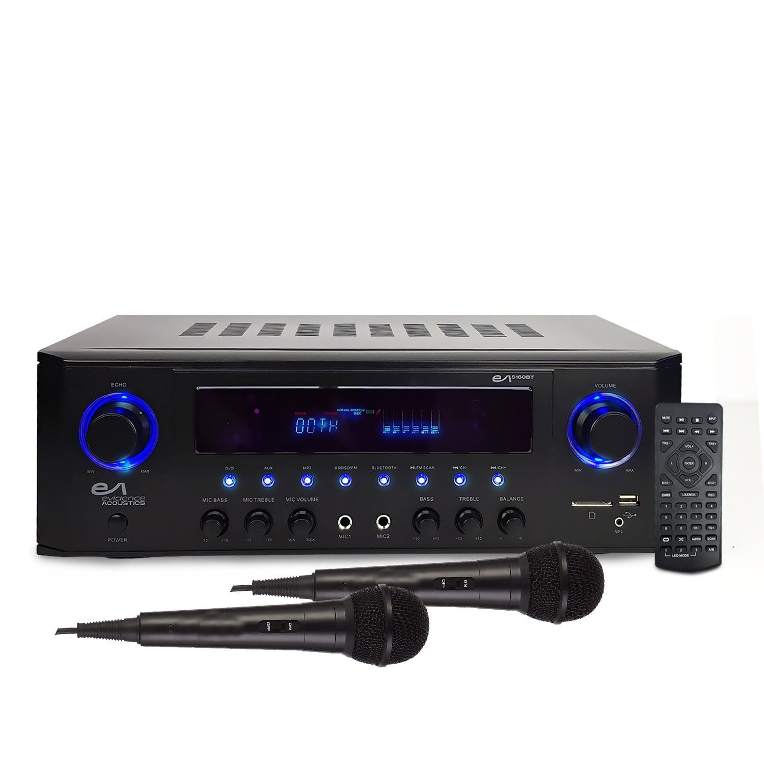Evidence Acoustics EA-5160-BT Stereo 5.1 Amplifier - 2x50W + 3x20W, Bluetooth, Karaoke Mic Input