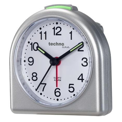Reloj de alarma de cuarzo Technoline Plata