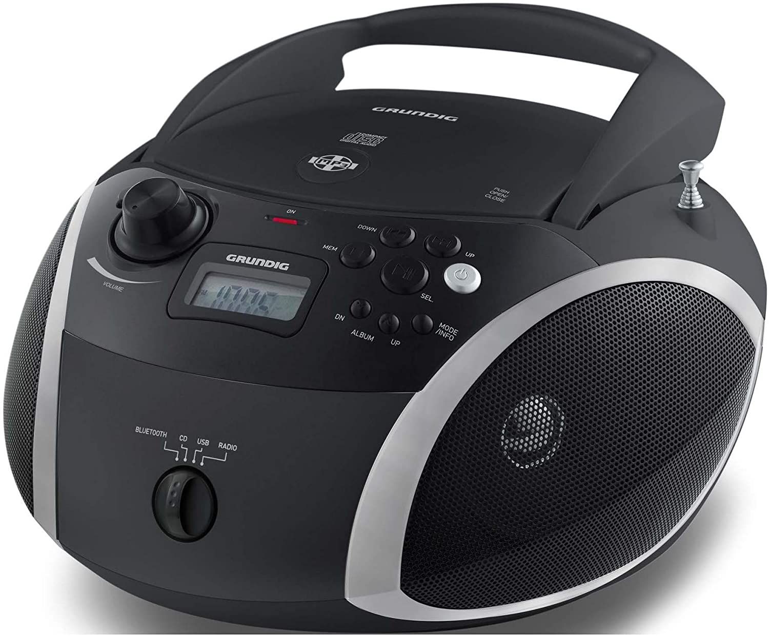 Grundig GRB 3000 BT Boombox, Black/Silver