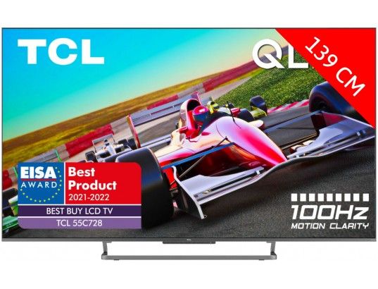TCL 55C728 - 55" QLED TV - Smart TV - Android TV - 4K UHD (2160p) 3840 x 2160 - HDR - Direct LED